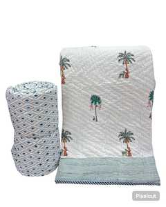 Edredones de Algodón Acolchados de Doble Cara con Estampado Floral, Peso Medio, Transpirables, para Decoración del Hogar - Product Image 3