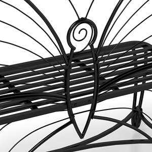 Banc de jardin en métal coulé papillon pour sièges de parc d'entrée de patio extérieur-Banc d'extérieur durable - Product Image 6
