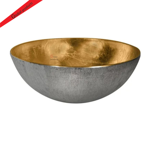 Nouveau Bol de Service Décoratif pour la Maison, Design Antique, Finition Argent et Or, Bol en Métal pour Servir des Snacks et des Noix en Cuisine, Idéal pour les Hôtels - Product Image 1