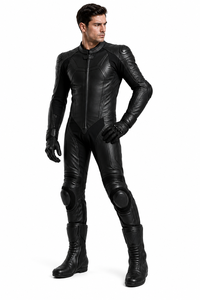 Combinaison de course en cuir, équipement moto premium avec protections renforcées, design confortable et respirant pour la piste, tenue de course à haute protection. - Product Image 2