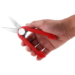 Tijeras de belleza mini de la mejor calidad, mango de plástico rojo, plegables, para uso escolar, para niños - Product Image 5