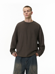 <b>Men's</b> White Polyester Waffle Knit <b>Flannel</b> Thermal Long Sleeve O-Neck Casual Sporty Printed Breathable Winter Pullover <b>Shirt</b> - Product Image 2