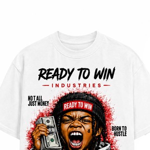T-shirt homme Ready To Win Industries, style streetwear, manches courtes, imprimé, col rond, coupe classique, 100% coton jersey - Product Image 4