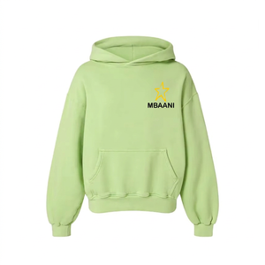 Sudadera con Capucha Negra Extra Grande MBAANI, Logotipo de Estrella Bordado, Sudadera Unisex Informal de Felpa Francesa para Otoño - Product Image 5