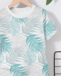 Yellow Tropical Print Jersey Boys Clothing Set Sweatshirt and Shorts Summer Casual Kids Outfit Custom Logo OEM Service - Product Image 5