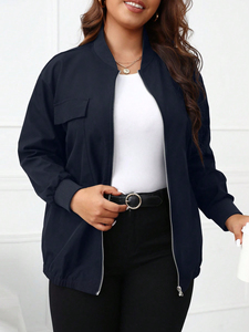 <b>Women</b> Hooded Bomber <b>Jacket</b> <b>Lightweight</b> Zip Up Casual Outerwear With Adjustable Hood Ribbed Hem And Side Pockets For Daily - Product Image 4