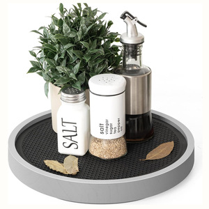 Table tournante pivotante polyvalente en bois de manguier 100% Design moderne fait à la main pour armoire de cuisine Comptoir Rangement Plateau de service Présentoir - Product Image 3