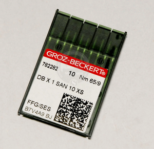 Aiguilles de machine à coudre à point droit industrielles Groz-Beckert DBx1 SAN 10 taille 65/9 DB01 pour tissus tricotés fins et délicats - Product Image 1