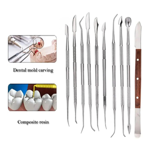 Ensemble de 12 outils de sculpture sur cire en acier inoxydable, kit d'équipement de laboratoire dentaire, instruments manuels professionnels pour dentistes - Product Image 3