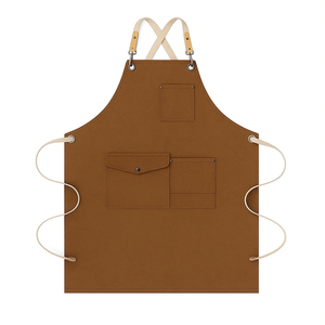 Tablier de barbier et de peintre sans manches en toile imperméable personnalisée de haute qualité et sangles en cuir véritable - Product Image 2
