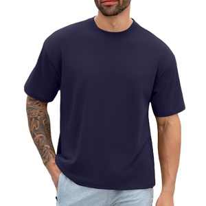 T-shirt Homme Oversize en Mélange de Coton Doux, Léger, Confortable, Coupe Décontractée, Col Ringer, Respirant, Décontracté Quotidien, Personnalisable OEM - Product Image 1