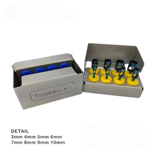 Kit de Trepanación Dental Manual, 8 Piezas, Juego de Fresas Quirúrgicas de Acero Inoxidable para Injertos Óseos e Implantes, con Soporte para Fresas Quirúrgicas - Product Image 2