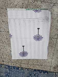 Cubrecama Kantha Hecho a Mano de Primera Calidad, Colcha de Algodón con Estampado de Bloques Vintage para Decoración de Dormitorios, Decoración de Interiores, Artículos para el Hogar - Product Image 3
