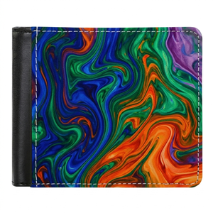 2022 Custom <b>Men's</b> Short Blank Open PU Leather Sublimation Hand <b>Wallet</b> - Product Image 4