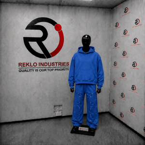 Ensemble survêtement bleu oversize pour homme, streetwear, sweat-shirt à capuche, pantalon cargo jogger, molleton de coton épais, décontracté, urbain - Product Image 3