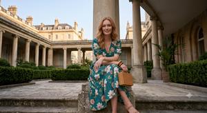Robe midi élégante à fleurs pour femmes, robe d'été imprimée, tenue décontractée pour les fêtes, robe tendance écologique pour les vacances et les sorties en plein air - Product Image 2