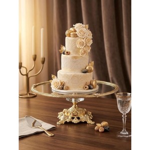 Round Glass <b>Cake</b> <b>Stand</b> with Ornate Base Handmade for Elegant Dessert Serving - Product Image 3