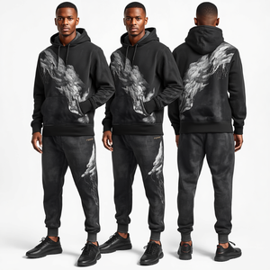 Chándal de Lujo para Hombre con Lavado Ácido y Diseño Gráfico Shadow Storm, en Algodón Premium de Alto Gramaje, Estilo Urbano - Product Image 2