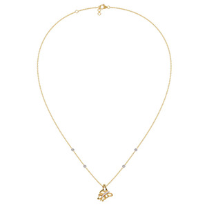 Collier papillon sculpté en diamant avec des ailes ouvertes fluides et un design d'accentuation scintillante incurvée - Product Image 3