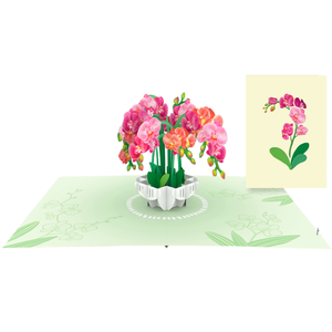 Tarjeta de Felicitación 3D Pop-Up con Diseño de Orquídea, Impresión Digital en Papel, Patrón Personalizado, Hecho a Mano en Vietnam, Fabricante ODM/OEM, Venta al Por Mayor - Product Image 1