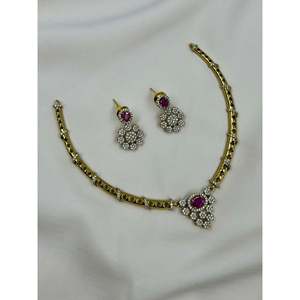 Indian Traditional Gold Plated Hasli <b>Necklace</b> <b>Set</b> with CZ <b>Earrings</b> for <b>Bridal</b> & Festival - Product Image 4