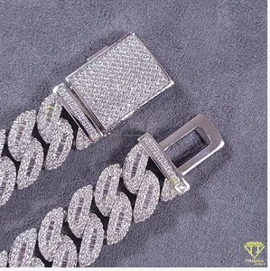Direct Factory Supply 925 Sterling <b>Silver</b> Iced Out Moissanite Diamond <b>Cuban</b> <b>Link</b> <b>Chain</b> Available at Sale from India - Product Image 3