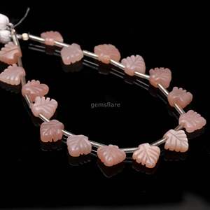 Cuentas de Piedra Lunar Melocotón AAA en Forma de Hoja, Gemas Naturales Talladas a Mano para Joyería, 10-11MM, Hilo de 8 Pulgadas, Venta al por Mayor India - Product Image 2
