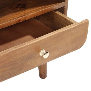 Meuble TV en bois de manguier massif marron 35,4 x 13,8 x 18,5 pouces avec tiroirs - Product Image 4