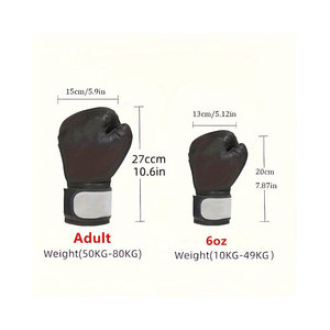 Multiple Sizes (10oz-16oz) Faux Leather Professional Adult Boxing Gloves Sanda Hand Grips Men Women Durable Adjustable Strap - Product Image 3