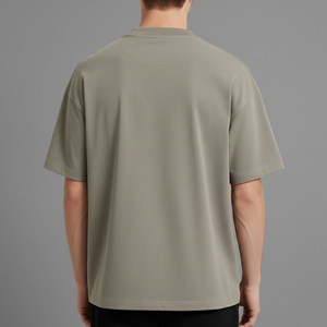 Camiseta informal de verano para hombre, personalizada, estilo streetwear, holgada, con hombros caídos, 100% algodón grueso. - Product Image 5