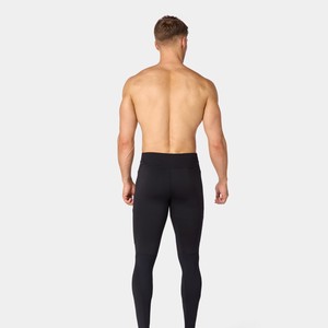 Leggings de compression pour homme, coupe ajustée, respirants, longueur intégrale, couleur noire unie, taille élastique, Spandex/Nylon - Product Image 3