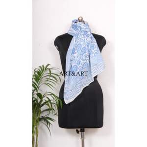 Sarong bohème en coton fait main pour femme, imprimé au bloc, paréo et tenue d'été pour la plage - Product Image 3