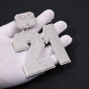 Collar con colgante de letra ZM personalizado con incrustaciones de moissanita en plata 925 para hombre, joyería de lujo estilo hip hop, regalo para hombre, ropa masculina. - Product Image 3