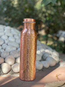 Wholesale Pure Copper Classic Hammered <b>Large</b> Capacity Water Bottle with Lids and Custom Logo - Product Image 5