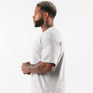 T-shirt personnalisé pour homme, col épais, 100% coton, t-shirt lourd, uni, surdimensionné, coupe ample pour homme - Product Image 3