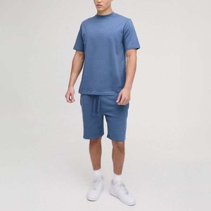 Nouvelle Collection – Ensemble Short et T-shirt Homme Été Décontracté Respirant Tricoté Uni 220g Personnalisable – Col Rond – Polyester/Coton - Product Image 6