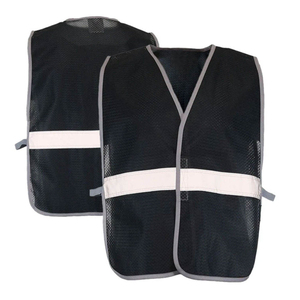 Chaleco de Seguridad Reflectante, Malla Negra con Franja Blanca, Alta Visibilidad, Ropa de Trabajo, Equipo de Tráfico, Chaleco de Seguridad de Alta Calidad - Product Image 2