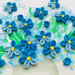 การ์ดควิลลิ่ง ช่อดอกไม้สีฟ้าในแจกัน การ์ดอวยพรทำมือพร้อมซอง การ์ดควิลลิ่งลายดอกไม้พิเศษสำหรับทุกโอกาส - Product Image 2