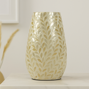 Jarrón de cerámica corto con incrustaciones de nácar, escamas de pescado y patrón cuadrado de mosaico hecho a mano MOP Shell decoración del hogar jarrón de acento - Product Image 4