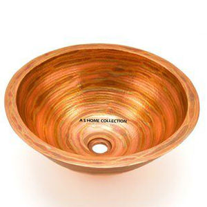 Qualité Exceptionnelle, Taille Personnalisable, Forme Ronde, Évier en Cuivre Martelé Design, Utilisation en Métal et en Salle de Bain - Product Image 3