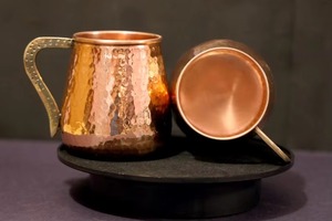 Mug en cuivre gravé, martelé, fait main, style vintage, avec poignée, pour Moscow Mule - Product Image 6