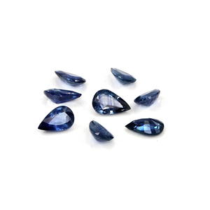 Saphirs bleus naturels non traités, taille poire 3x5mm, pierres précieuses de saphir bleu naturel facettées pour la création de bijoux - Product Image 1