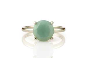 New <b>925</b> Sterling <b>Silver</b> Handmade Statement <b>Ring</b> With Genuine Aquamarine Round Gemstone Elegant Wedding & Party Wear Fine Jewelry - Product Image 4