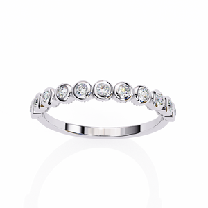 Anillo de Platino PT950 con Incrustaciones de Diamantes Redondos Delicados y Continuos para Aniversario - Product Image 3