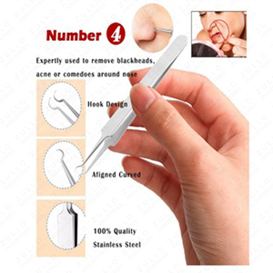 Juego de 5 Herramientas para Eliminar Puntos Negros, Extractor de Acné de Acero Inoxidable para Espinillas, Comedones y Cuidado Facial - Product Image 2