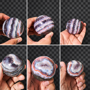 Piedras Sueltas de Ágata de Amatista Rara Grado AAA, Cristal Natural Curativo para Chakras, Esfera Rayada Pulida DIY, Venta al por Mayor a Granel - Product Image 3