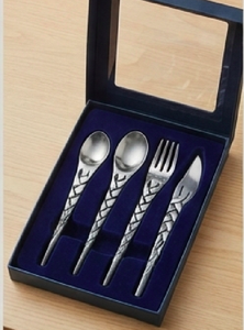 Juego de Cubiertos de Metal Pulido Mate con Mango Trenzado, Cuchara, Tenedor y Cuchillo, Estilo Vintage, Aptos para Lavavajillas, Utensilios de Cocina - Product Image 6