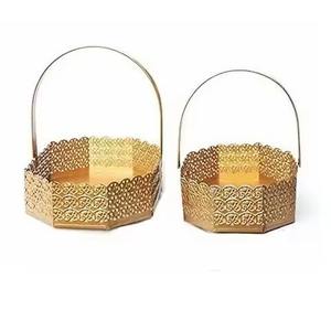 Cesta de metal estilo cesta de regalo, cesta para guardar frutas y pan, cesta de regalo para mesa de cocina - Product Image 5