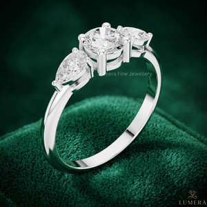 Anillo de Compromiso con Tres Diamantes Cultivados en Laboratorio, Certificado IGI, Joyería Fina para Boda, Regalo de Cumpleaños y Aniversario para Mujer - Product Image 3