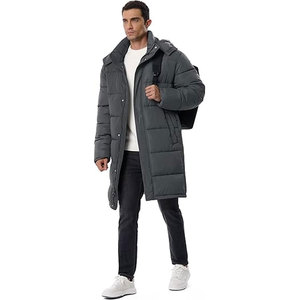 Parka d'hiver matelassée longue à capuche avec fermeture éclair, couleur unie, esthétique minimaliste, fabrication de qualité supérieure, grande taille - Product Image 2
